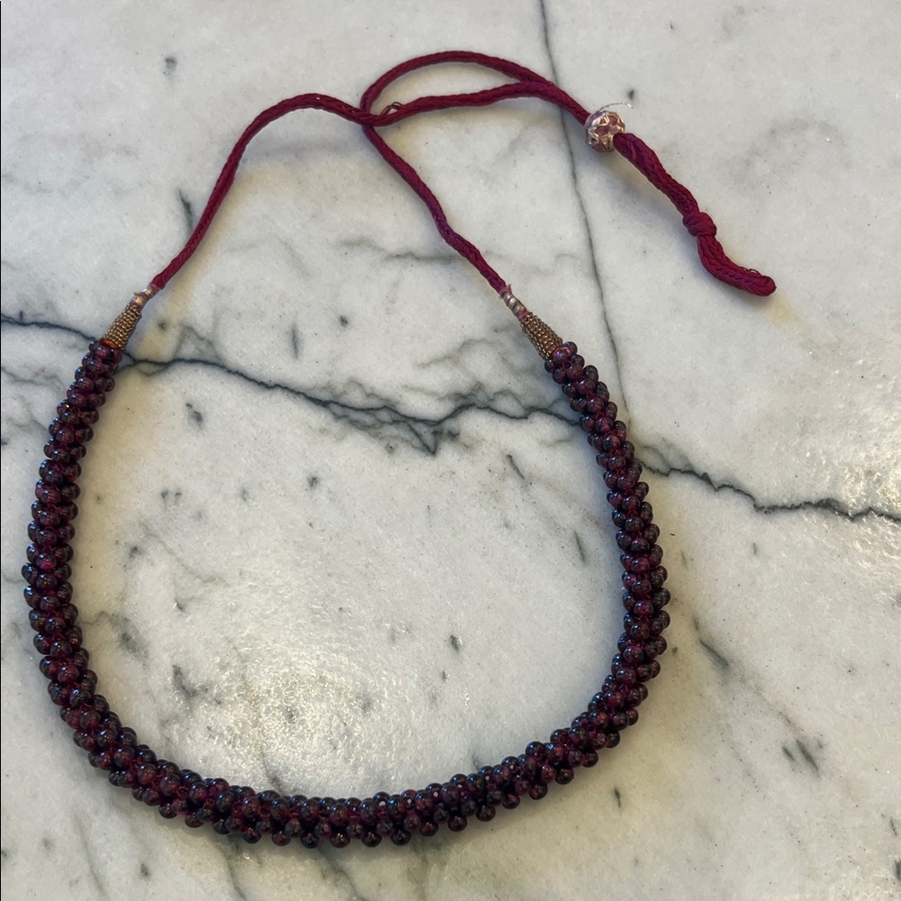 Gorgeous Garnet Beaded Vintage Necklace